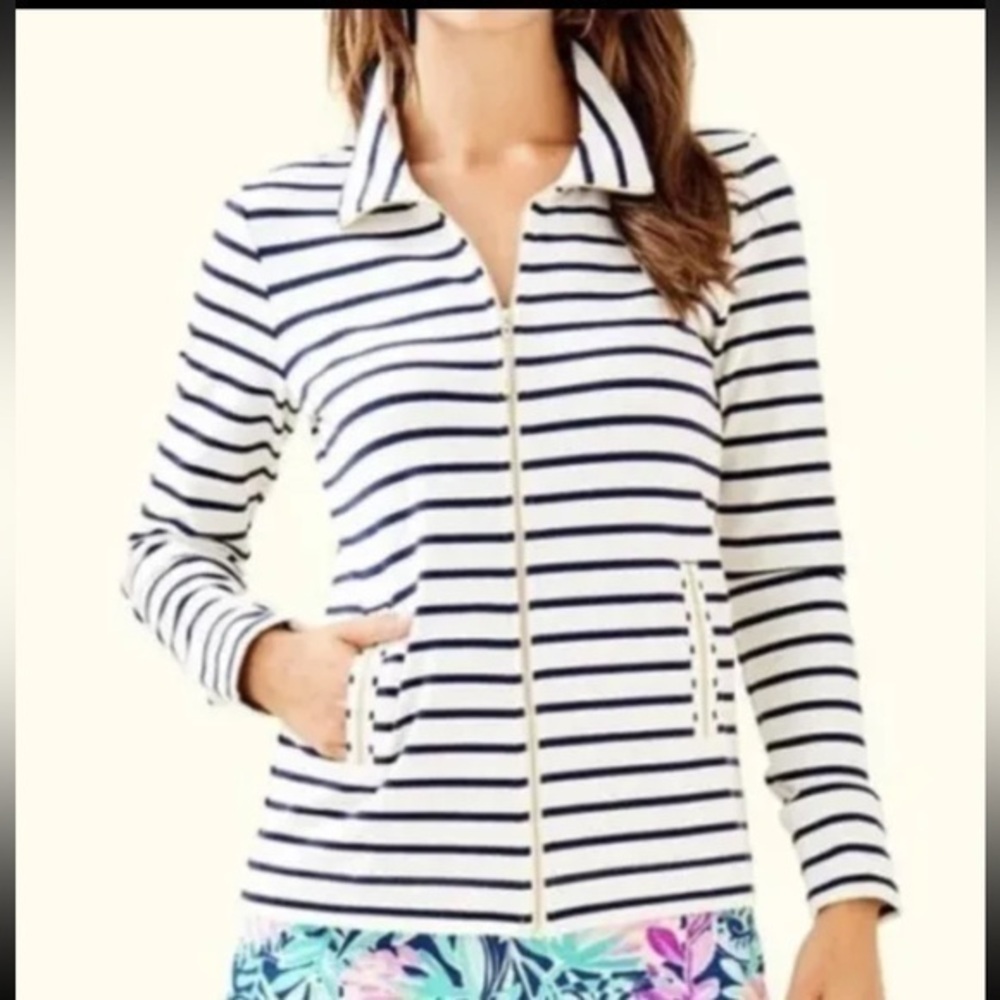 Lilly Pulitzer UPF 50+ Bennett Zip Up Sweatshirt size S